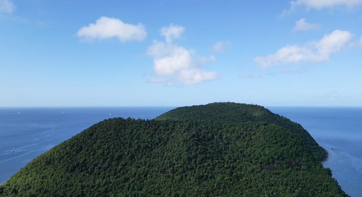 Aerial view of Cabrits National Park via Drone