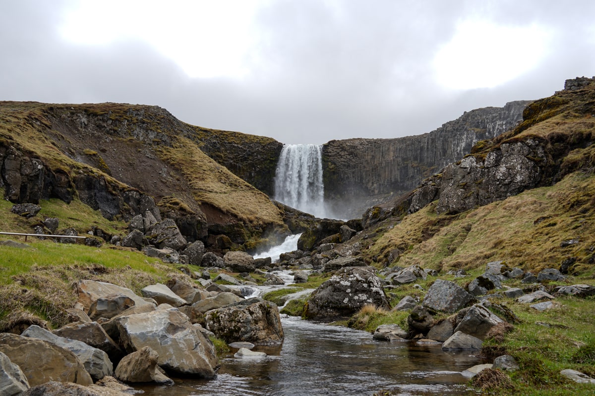 view of svodifuoss waterfall in Snaefellsnes Peninsula Iceland