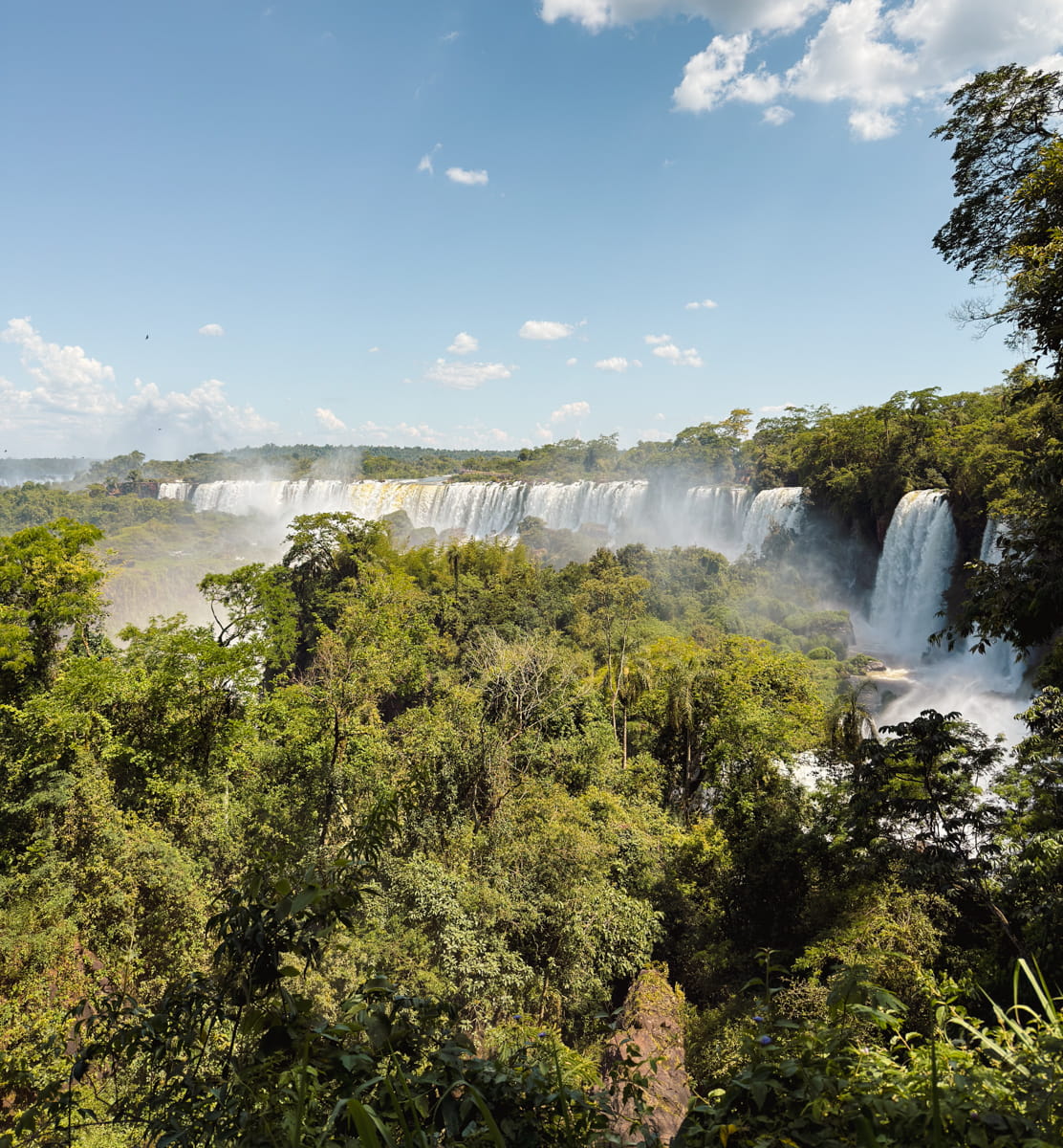 tons of waterfalls in a line in Iguazu Falls Mendoza 
